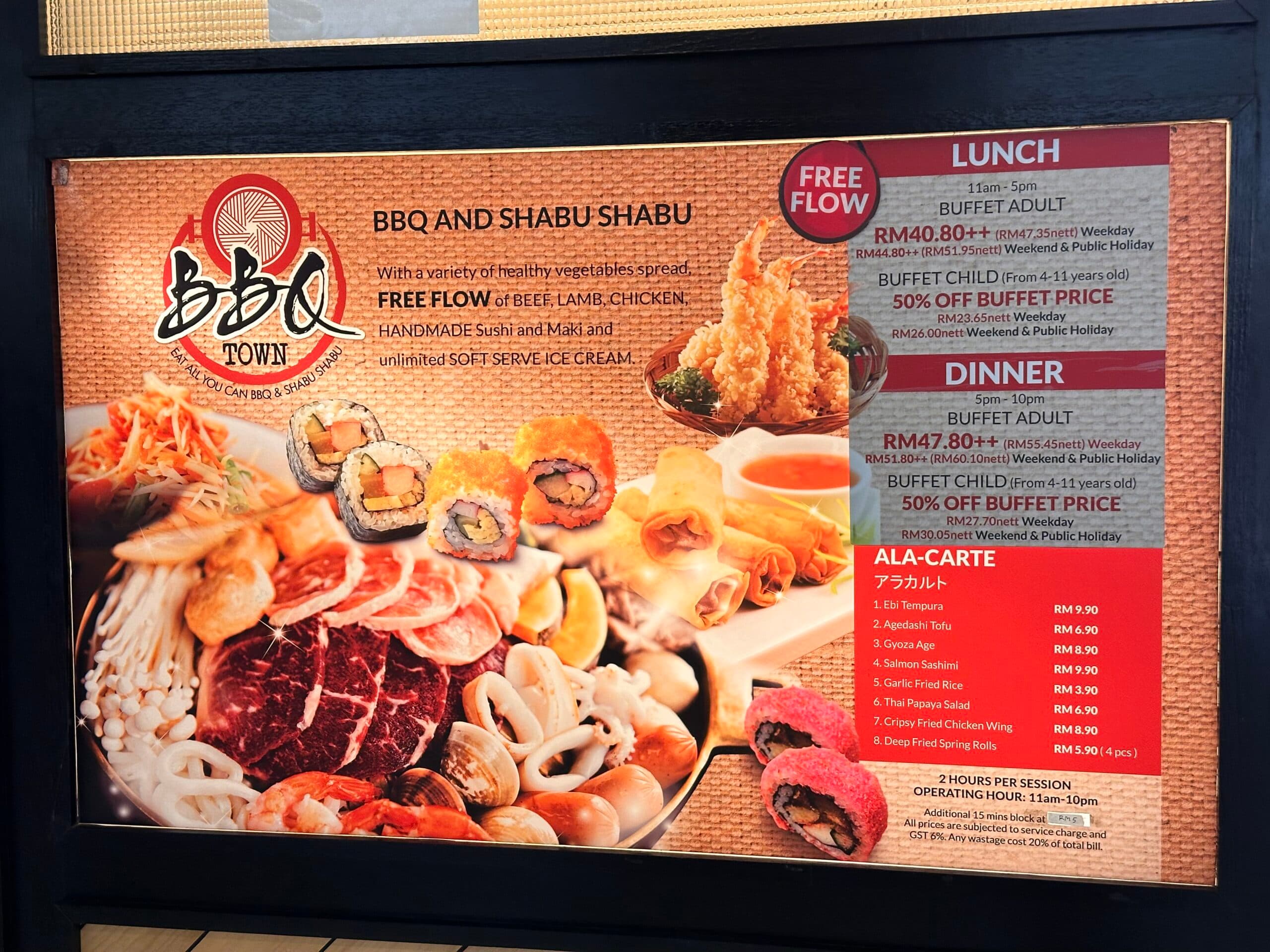 Bbq town @ Setapak Central menu page 1