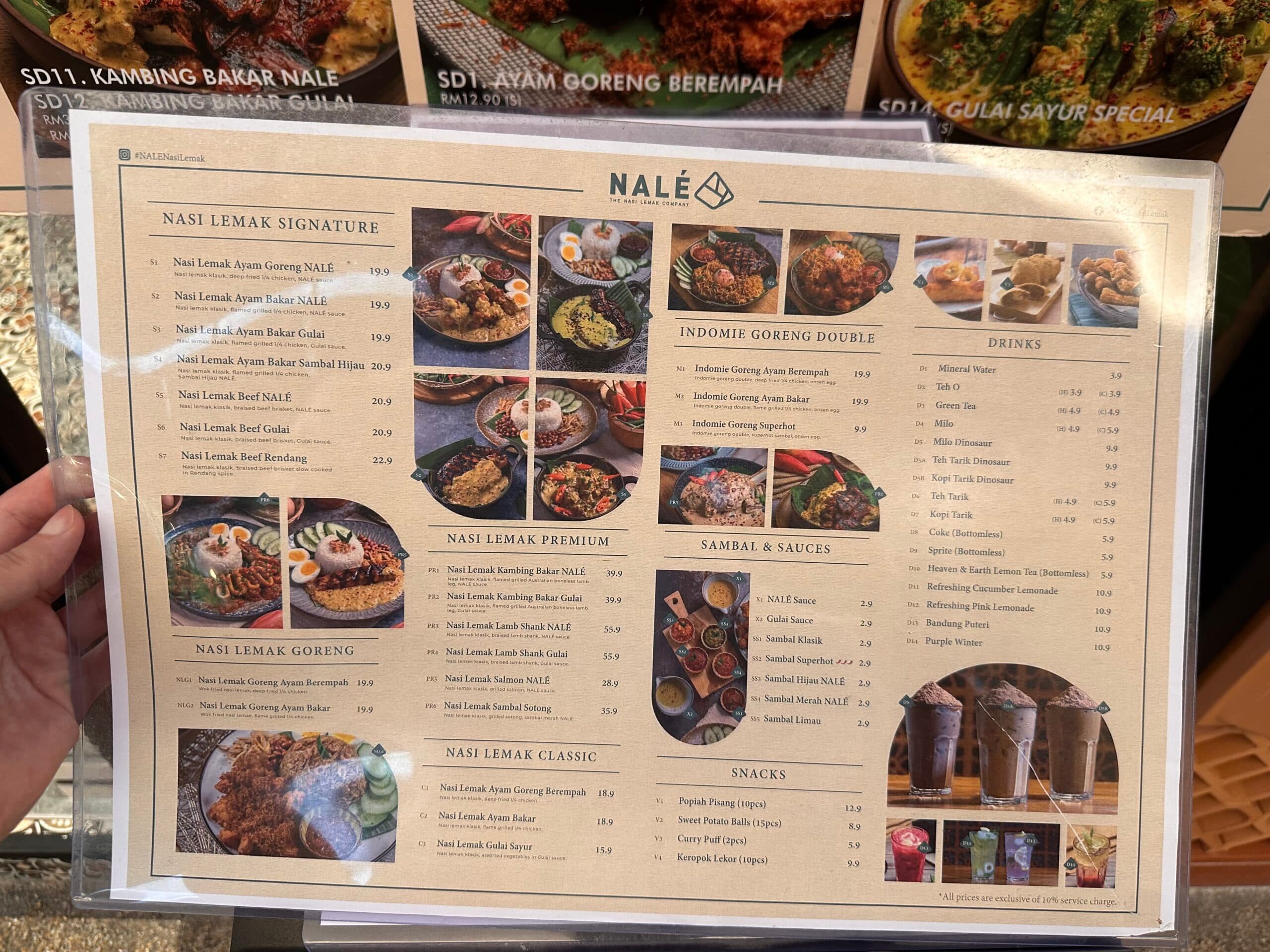 NALE - The Nasi Lemak Company, Central Icity menu page 1