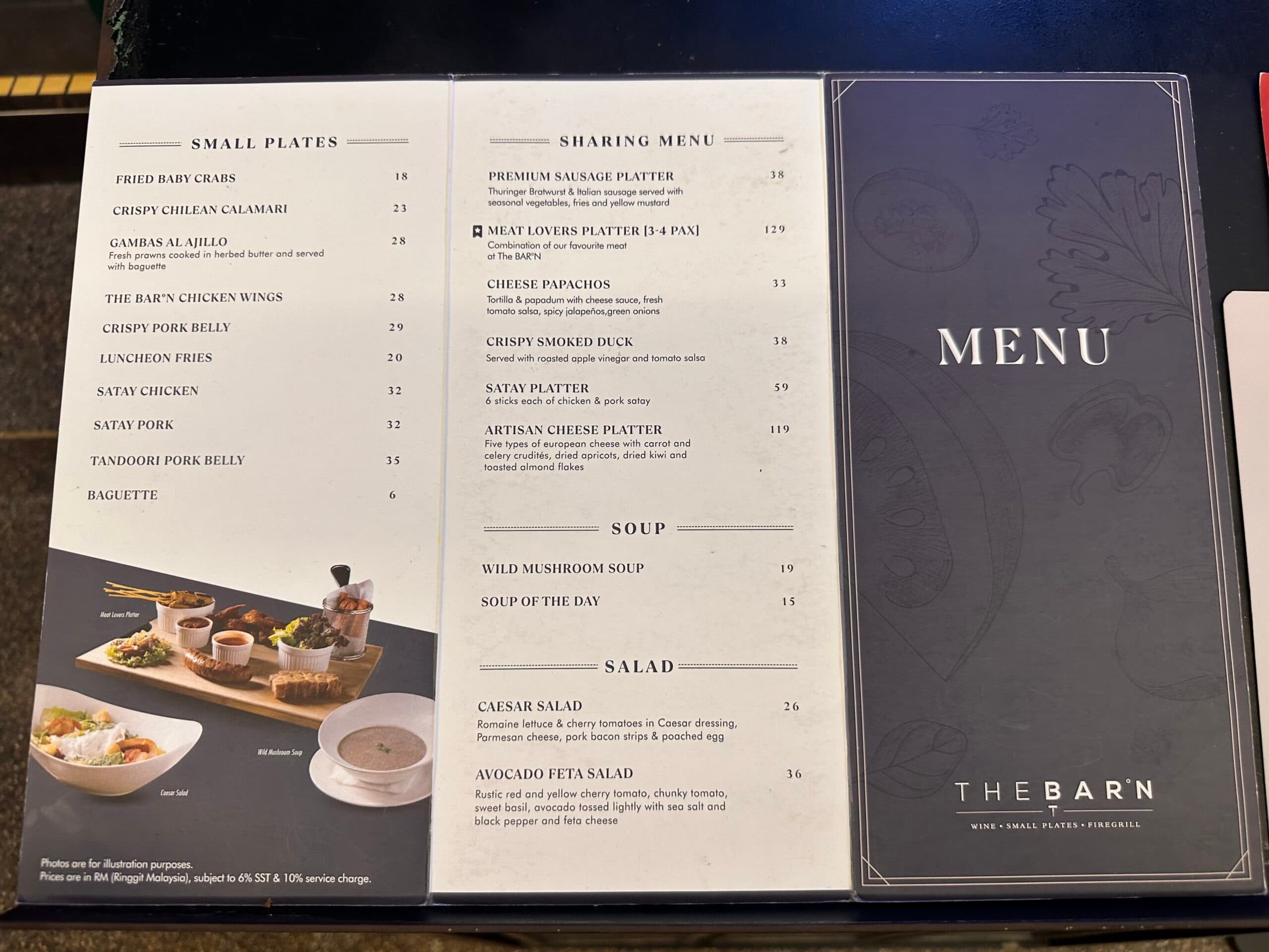 The Barn - IOI City Mall menu page 1