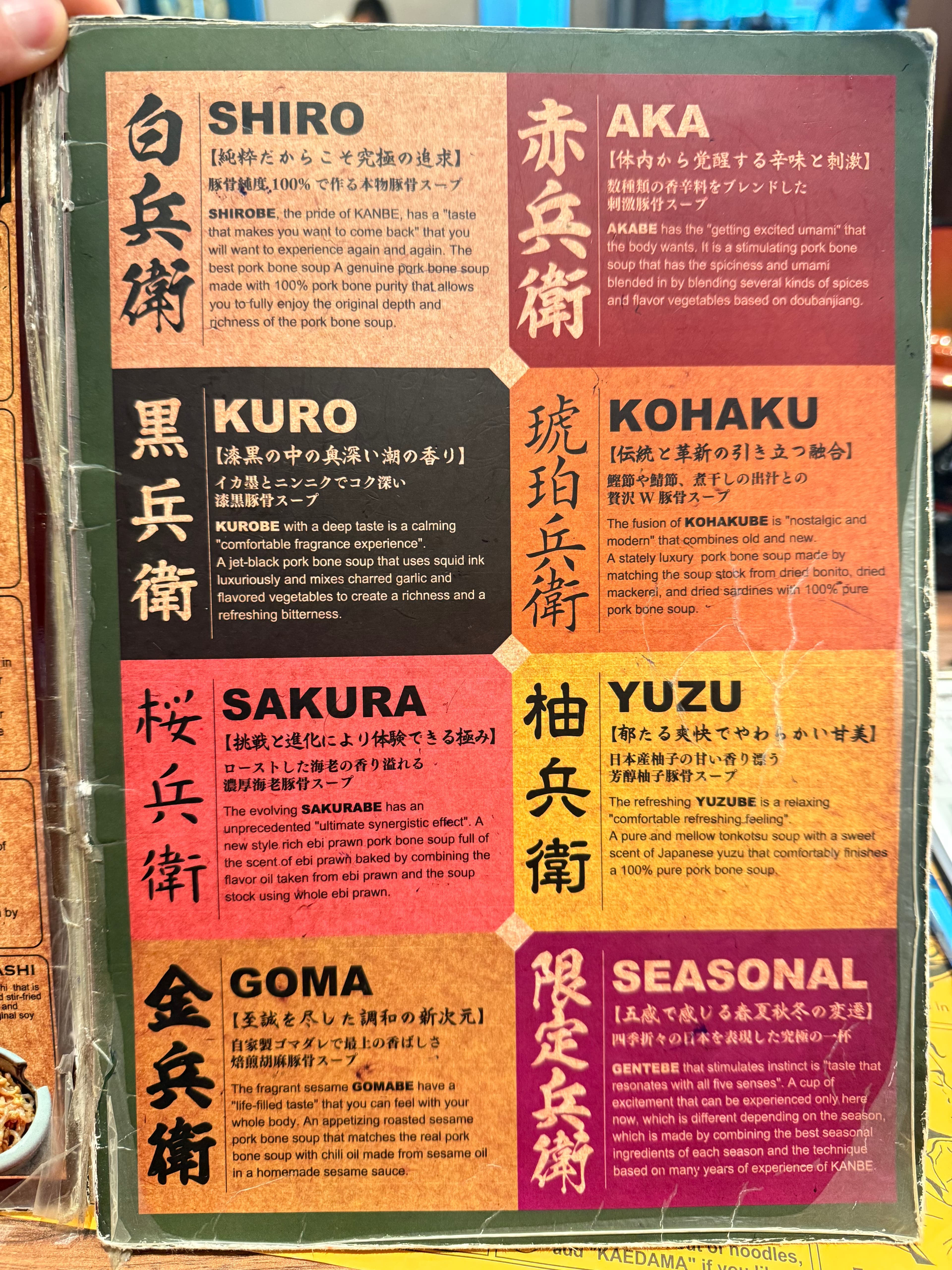 Kanbe Ramen - 163 Retail Park menu page 1